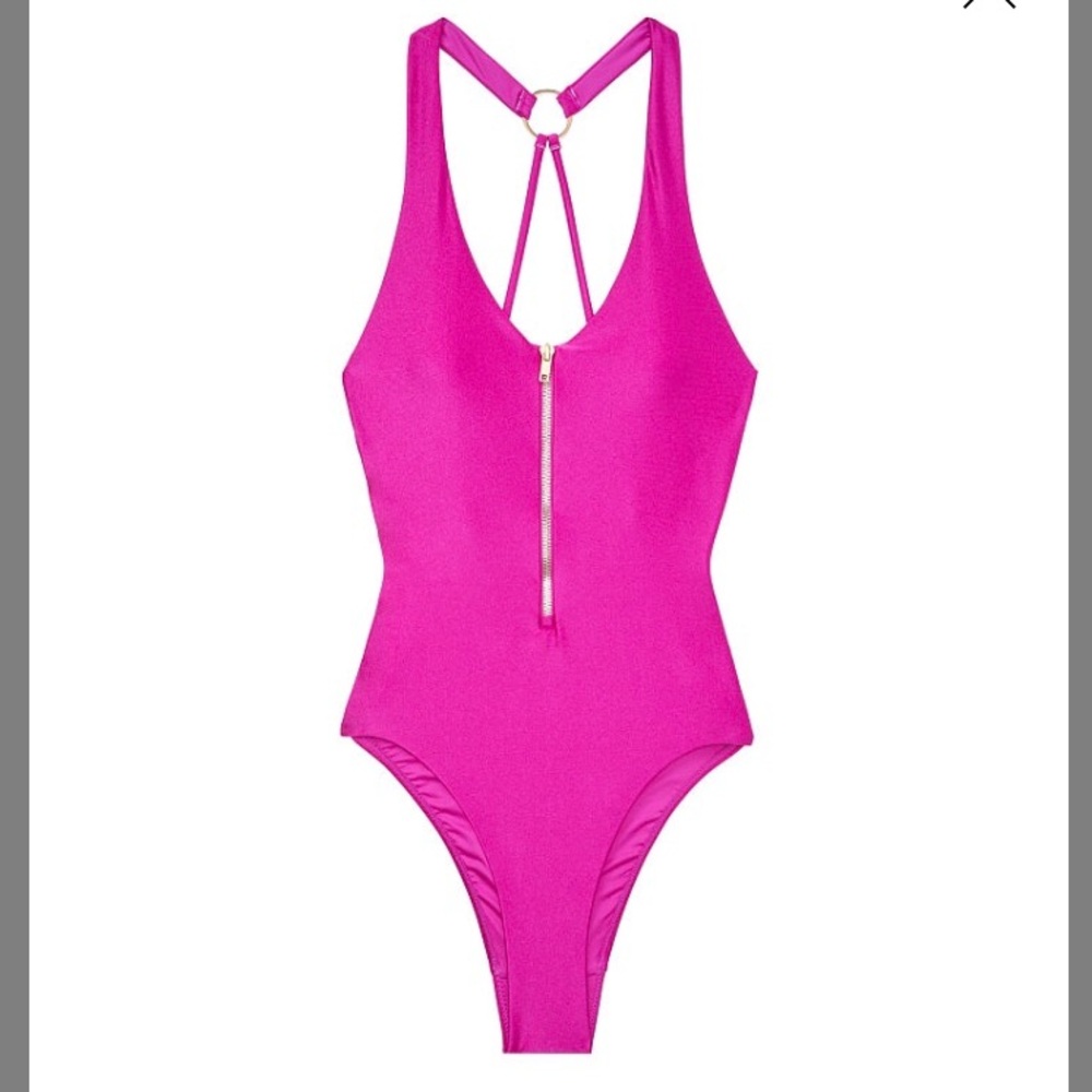 Zip v neck one piece